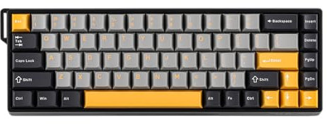 EPOMAKER AULA WIN68 HE 65% Tastiera Magnetica Cablata con Azionamento Regolabile, Tastiera a Effetto Hall con latenza di 0.3ms, 8000Hz Frequenza di Polling, Hot-Swap, per Win/Mac (Grigio&Giallo)