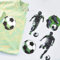 Bügelbilder Fußball Set, DIN A4 für Textilien zum Aufbügeln | Dekoration von T-Shirts, Hoodies, Jeans, Schultüten | Patches groß klein für Kinder, Jungs, Mädchen