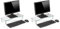 Ttap Clear Glass Monitor Stand / Laptop & Computer TV Screen Riser / Height Adjustable 56cm L x 24cm D x 9cm H (Clear) (Pack of 2)