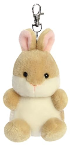 AURORA 34059, Palm Pals Ella Bunny Clip-On, 10cm, Soft Toy, Brown