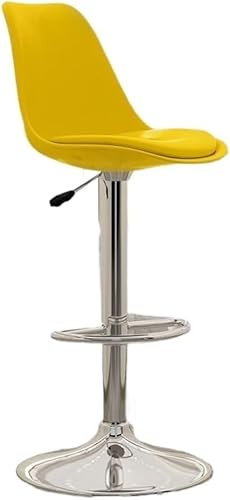 DZYHFCO Barstuhl für Frühstücksbar, einfacher Barstuhl, Kassierer, Rezeption, Drehbar, leicht, luxuriös, hoch, verstellbar, Küche, Gelb