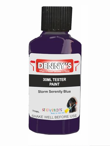 SCOOBYS PAINTS BACK IN THE MIX Chalk Emulsion Matt Paint, Water-Based, No Primer Required, For Walls and Furniture Dark Blue, (Storm Serenity Blue, 30ml Colour Tester)