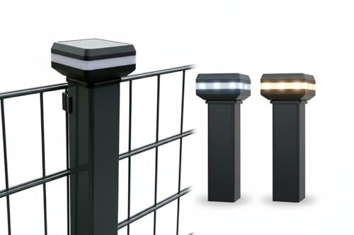LumaGarten 2x Solar Zaunleuchte LED Zaun Beleuchtung Doppelstabmattenzaun