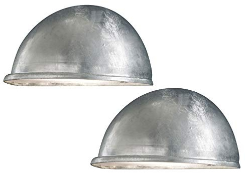 Konstsmide 2er Set Außenwandleuchte Downlight TORINO galvanisiert, 28 x 13,5 cm, Hausbeleuchtung, 7326-320