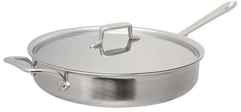 All-Clad 8701004844 Edelstahl 5-lagig spülmaschinenfest 4 Qt. Essential Pfanne mit Deckel