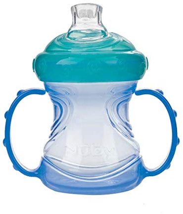 Nuby ID9895BLUE Auslaufsichere Trinklerntasse 4 in 1, blau