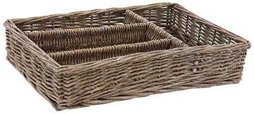 Range-couverts pour tiroir en osier gris