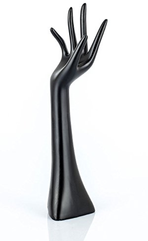 levandeo Schmuckhalter schwarz Schmuckhand Dekohand Ringhalter Schmuckständer Hand Halter Schmuck 34cm