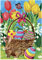 Morigins Bunny Tulip Deko-Fahne für Frühling Ostern niedliche Kaninchen Blume Garten Flagge Large - 28x40