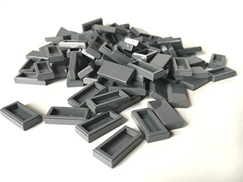 LEGO ® 100 Fliesen 1x2 in dunkel grau / Dark Bluish Gray