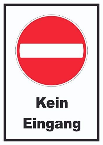 HB-Druck Kein Eingang Schild A4 Rückseite selbstklebend