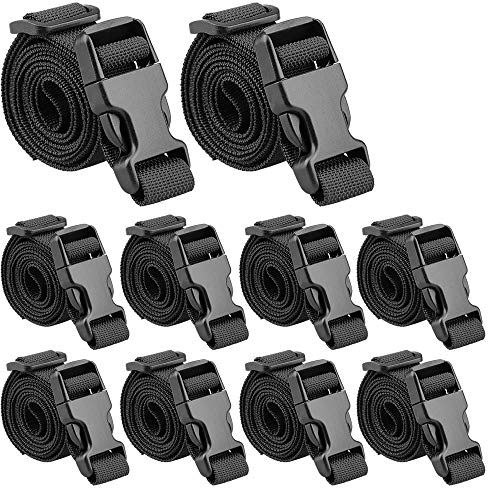 MAGARROW 100 cm Riemenschnalle, Verstellbarer 2,5 cm Gürtel, schwarz (10 Stück), 2,5 cm breit – 100 cm lang