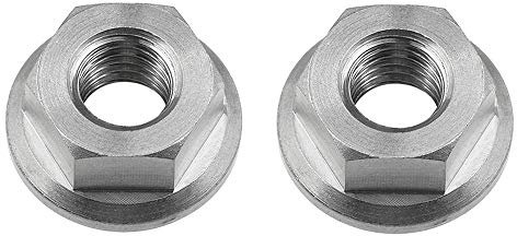 Yaruijia Dado esagonale flangiato DIN6923 in titanio M14 passo 1,25 mm/1,5 mm, confezione da 2 (M14 x 1,25 mm, titanio)