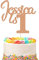 1st Birthday Cake Topper | Personalised 1 2 3 Cake Topper | Happy Birthday Decorations | Double Sided Glitter Card Any Name Age Customized - Multicolour Glitter Cake Decoration(Rose Gold)
