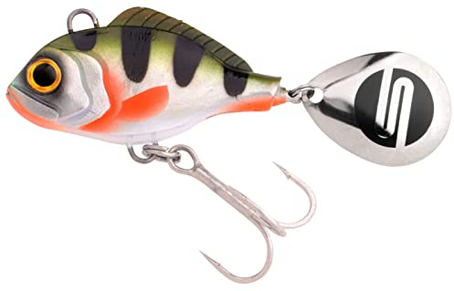 SPRO ASP Spinner UV– Searchbait mit original Gamakatsu Haken zum Angeln auf Raubfisch, Spinnangeln, Gewicht:10g, Farbe:Natural Perch UV