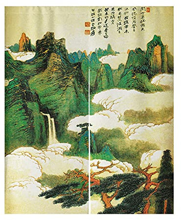 Hiseng Japanischer Gardinen Noren Tür Vorhang, Leinen Partition Türvorhang Restaurant Home Schlafzimmer Vorhang Wand Tapisserie, für die Heimtextilien Raumteiler (Grüner Baum,90x200cm)