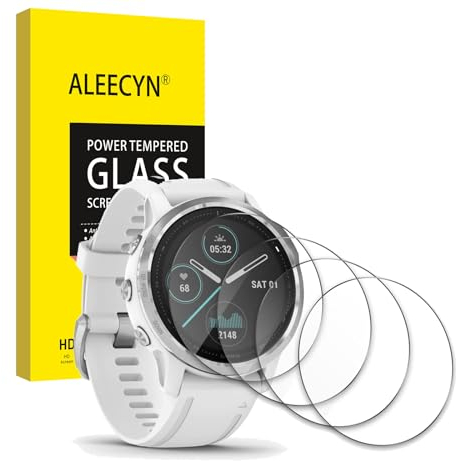 4 Pièces Verre Trempé Compatible Garmin Fenix 6S / Fenix 6S Pro/Forerunner 745,2.5D Bord, 9H Dureté, HD, Anti-Rayures, sans Bulles, Protection D'écran Garmin Fenix 6S / Fenix 6S Pro/Forerunner 745