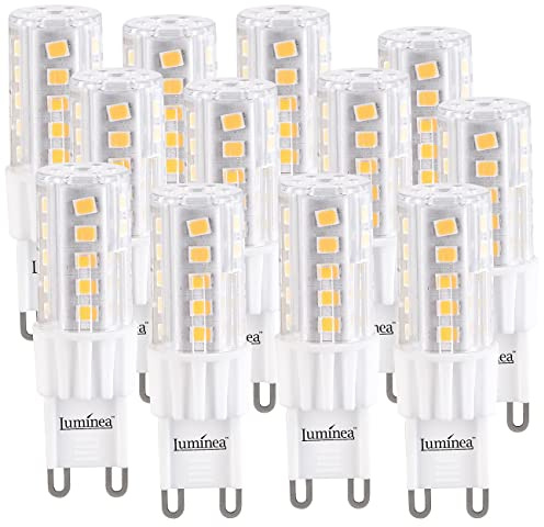 Luminea Halogenlampen: 12er-Set LED-Stiftsockellampe G9 4,5W (ersetzt 30W)480lm warmweiß 360° (Halogen Lampe, Halogenbirnen, Birnen)