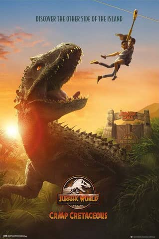 Jurassic World - Camp Cretaceous - Poster Druck - Größe 61x91,5 cm + 1 Packung tesa Powerstrips® - Inhalt 20 Stück