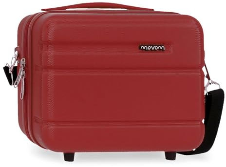 Movom Galaxy, Trousse de Toilette Adaptable 29 cm x 21 cm x 15 cm, fabriquée en ABS, Double Compartiment, Sangle arrière Adaptable par Joumma Bags, Rouge, Valise Extensible