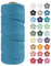 LEREATI Makramee Garn 2mm x 100m Blauer See Baumwollkordel Natur Baumwollseil Farbig Baumwollgarn, Macrame Cord 2mm für DIY Geflochten, Makramee Deko, Hängepflanze, Wandbehang, Vorhang