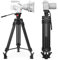 Treppiede video 74/163cm, testa fluida in alluminio Treppiede professionale resistente con borsa di trasporto per fotocamere DSLR Canon Nikon, carico massimo 17lbs/8kg