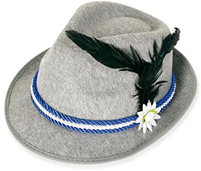 KarnevalsTeufel.de Bayernhut Volksfest Bierfest Trachtenhut Accessoire Bavaria Blau Rot Rosa (blau)