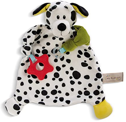 NICI Schmusetuch Dalmatiner 25 x 25 cm – niedliches Schnuffeltuch ab 0 + Monaten, Kuscheltuch für Mädchen, Jungen & Babys, 48896, tolle Geschenkidee, beige