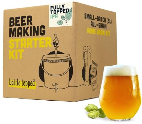 Fully Topped IPA Home Brew Starter Kit – Beer Making Kit to Brew 5L of Beer at Home – Make Your Own Craft Beer – Perfect for Home Brewer, Beer Gift, Gifts for Men, Gifts for Dad