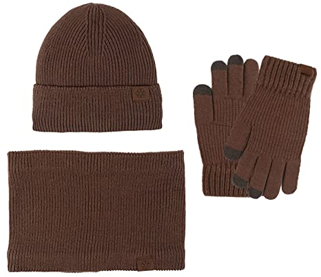 Mutze Schal Set Damen Grau, Wintermütze Schal Touchscreen Handschuhe Set,Warme Fleece Innenfutter, Elastischer Strick, Nackenwärmer, Screen Handschuhe für Herren Damen