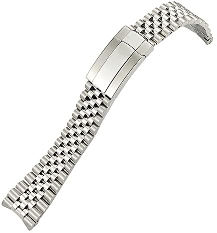 AEMALL 21 mm 904L massives Edelstahl-Uhrenarmband passend für Rolex-Armband, 41 mm Austern, ewiges Datejust Silber, Luxus-Marken-Uhrenarmbänder (Farbe: 904L Silber, Größe: 20 mm)