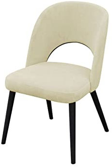 Mirjan24 Polsterstuhl K84, Esszimmerstuhl mit Stoffbezug, Buchenholz Beine, Rückenlehne, Wohnzimmerstuhl, Küchenstuhl, für Lounge, Farbauswahl (Schwarz, Magic Velvet 2201)