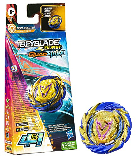 Beyblade Burst QuadStrike, Single Pack Fierce Achilles A8, Toy for Children from 8 Years