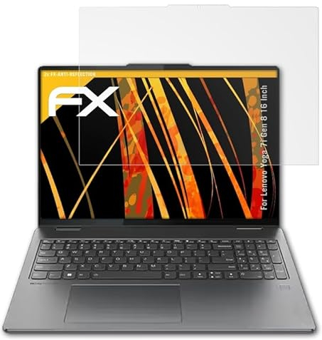 atFoliX Panzerfolie kompatibel mit Lenovo Yoga 7i Gen 8 16 Inch Schutzfolie, entspiegelnde und stoßdämpfende FX Folie (2X)