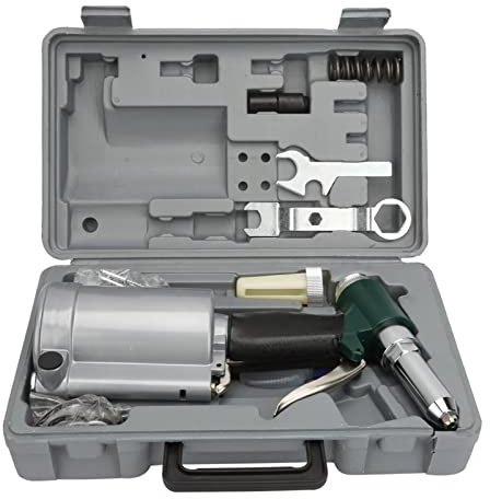 Ejoyous Air Rivet Gun Set, Heavy Duty Industrial Air Hydraulic Rivet Gun Pneumatic Riveter Kit Set, 2.4-4.8mm Pneumatic Tool Air Riveter
