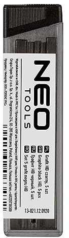 NEO TOOLS Graphit für Bleistift schwarz - 5 Stück - Bleistifteinsatz - Bleistifteinsätze - Bleistiftstift Stift - Pins, Minen (13-821, Grafit HB schwa
