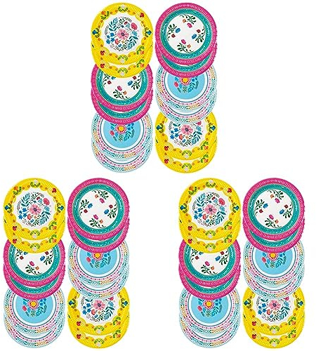 Talking Tables Tea Party - Confezione da 36 piatti di carta rotondi da 23 cm, diametro 23 cm, 22,9 cm