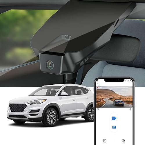 Fitcamx Dashcam 4K Kompatibel mit Hyundai Tucson (3rd Gen) 2016-2021, OEM Autokamera UHD 2160P Video WiFi, Nachtsicht, Loop-Aufnahm, G-Sensor, WDR Dasch-cam Auto, Plug & Play, 64GB-Karte