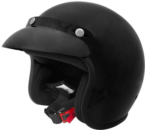Zorax ZOR-604 Black XL (61cm) Scooter Motorcycle Motorbike Open Face Crash Jet Helmet for Men Women Road Legal ECE2206