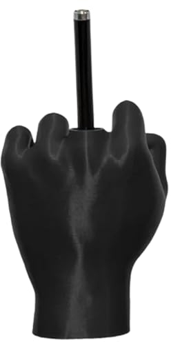 CERAVI Middle Finger Pen Holder for Colleague, Funny Pen Pencil Holder for Desk Organizer Accessories, Novelty Cool Office Pen Holder Desk Decoration for Home Office Supplies (Black)