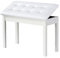 DRYIC Piano Bench with Storage Piano Bench and Upholstered Wood Duo Keyboard Piano Seat, Waterproof and Non-Slip (white)