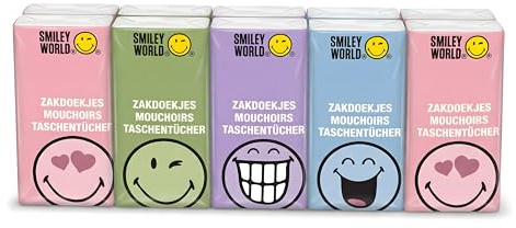100 Tücher - SmileyWorld® Taschentücher – Extra Stark & Ultraweich | 4-lagig | Praktische Taschentuch-Packung (10 PACK)