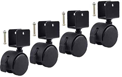 4pcs Moving Castors For Furniture, With U-shaped Bracket, 40mm Castor Wheels With Brakes, Heavy Duty Swivel Wheels With Screws, For Furniture/coffee Table/flower Stands/cribs/storage Box (Brake Splint