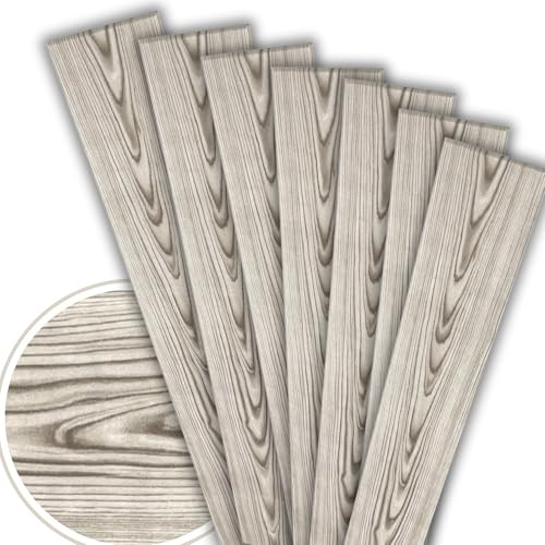 2m² / 12 Stück Deckenplatten Deckenpaneele Deckenverkleidung Holzoptik Holzimitat Polystyrol XPS Imitat Wandpaneelen Styropor 100x16,7cm (PP-111 - Asche Farbe)