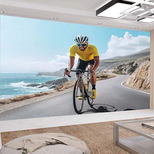 Générique Murale Photo Papier Peint Vélo de route Décoration Intissé Tableaux Poster Muraux 200 x 140 cm Cavalier tout-terrain Panoramique Chambre Paysage Salon Maison Décorative Tenture Appartement