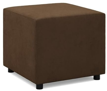 Mebligo - Fußstütze für Sessel 50 x 50 cm NEO Kollektion, Bequemer Hocker als Auflage, Pouf Hocker, Aus Hochwertigen Materialien, Sitzpouf, Fusshocker Gepolstert für Sessel, Braun