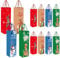 POPOYU 12Pcs Christmas Bottle Gift Bags,Christmas Wine Kraft Paper Bags Champagne GiftBags,Xmas Wine Bottle Bag with Handles Xmas Bottle Carrier Bag for Hostess Gifts,Wine,Whiskey,Spirits