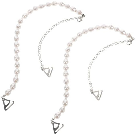 SOIMISS Pearl Bra Strap Replacement 1.8 Hook, Decorative Rhinestone Shoulder Strap Chain for Women, Elegant Underwear Accessory for Dresses and Everyday Wear