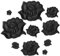 COMNICO 10 Stück Schwarze Rosen Patches zum Aufbügeln Blumen Applikationen Flicken zum Aufbügeln Rose Gestickte Aufnäher Rose Napplikationen Reparatur Patches für Kleidung Hüte Schuhe Taschen