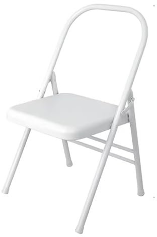 Eqvexd Iyengar Yoga Chair,Pilates Chair Yoga Auxiliary Chair Special Auxiliary Reinforced Yoga PU All Steel Yoga Inversion Chair,White